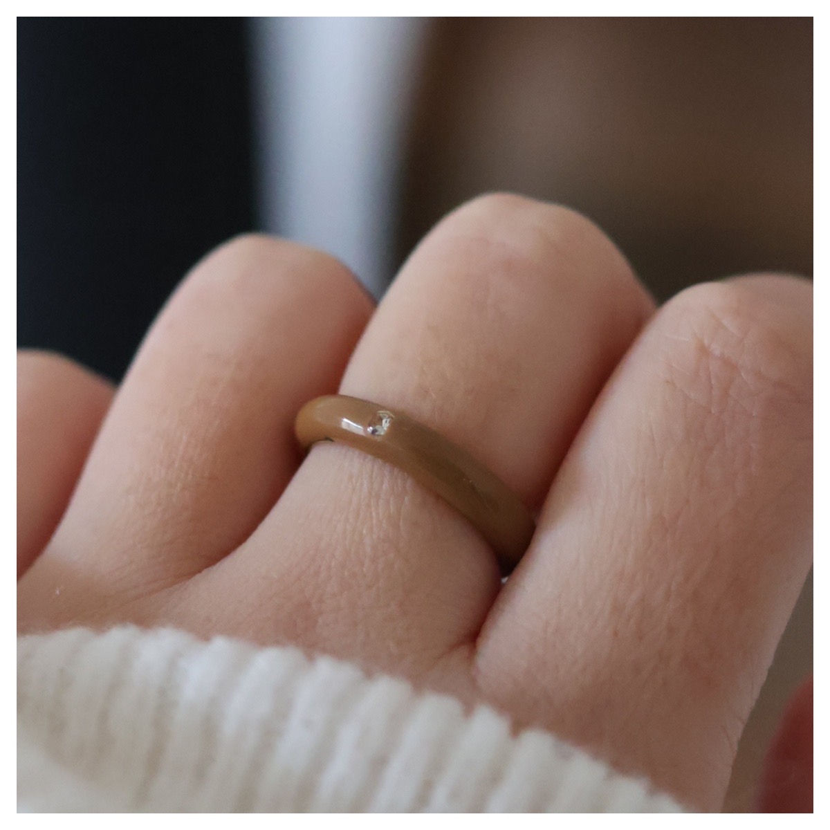 Bague Browny Marron Dor Cinq Juillet